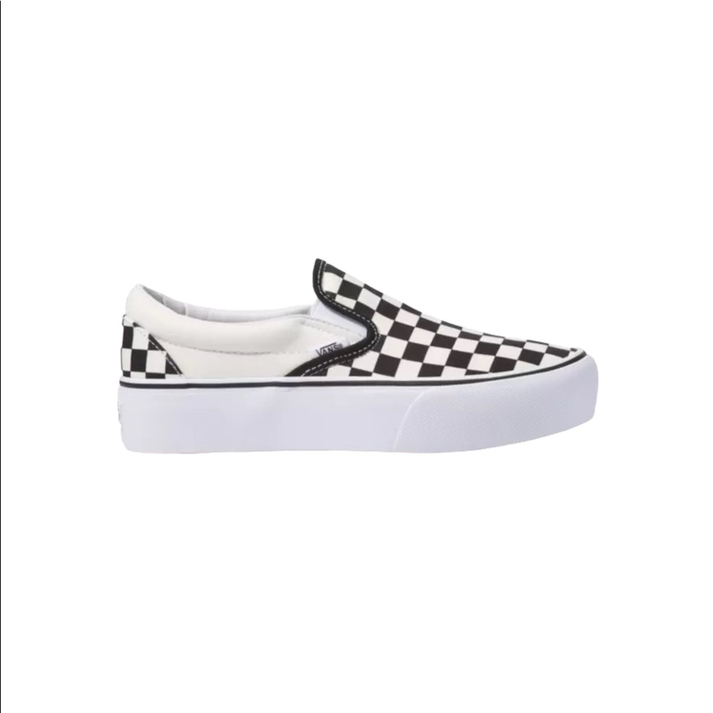 Checkerboard slip on vans